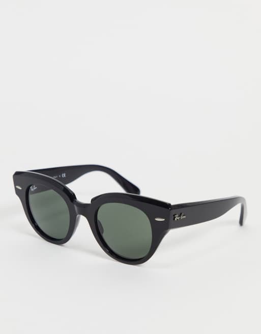 Ray-Ban – Damskie czarne okulary przeciwsłoneczne typu kocie oko – 0RB2192