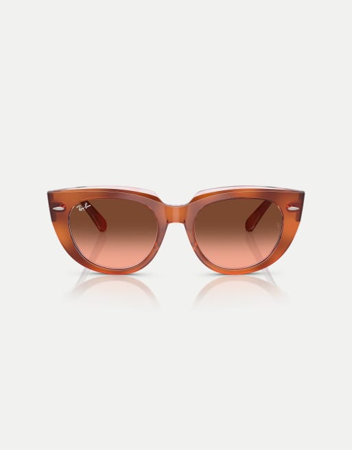Ray-Ban - Doreen - Occhiali da sole squadrati rossi con lenti rosa, 2 di 3
