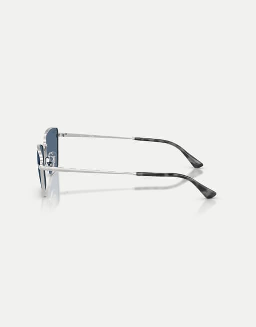 Ray-Ban - Drea - Occhiali da sole irregolari argentati con lenti blu, 4 di 4