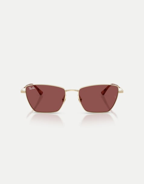 Ray-Ban - Drea - Occhiali da sole irregolari color oro pallido con lenti viola - view 1