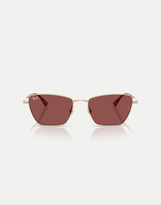 Ray-Ban - Drea - Occhiali da sole irregolari color oro pallido con lenti viola