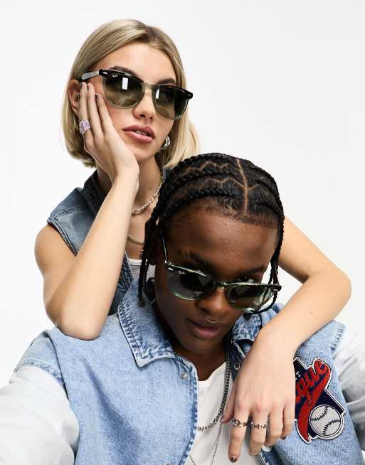Ray Ban eagle eye round sunglasses in vintage green ASOS