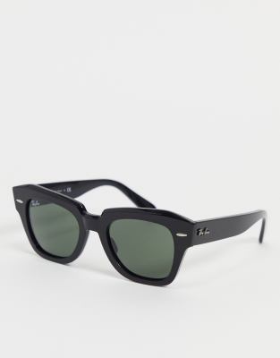 Ray-Ban - Eckige Damen-Sonnenbrille in Schwarz