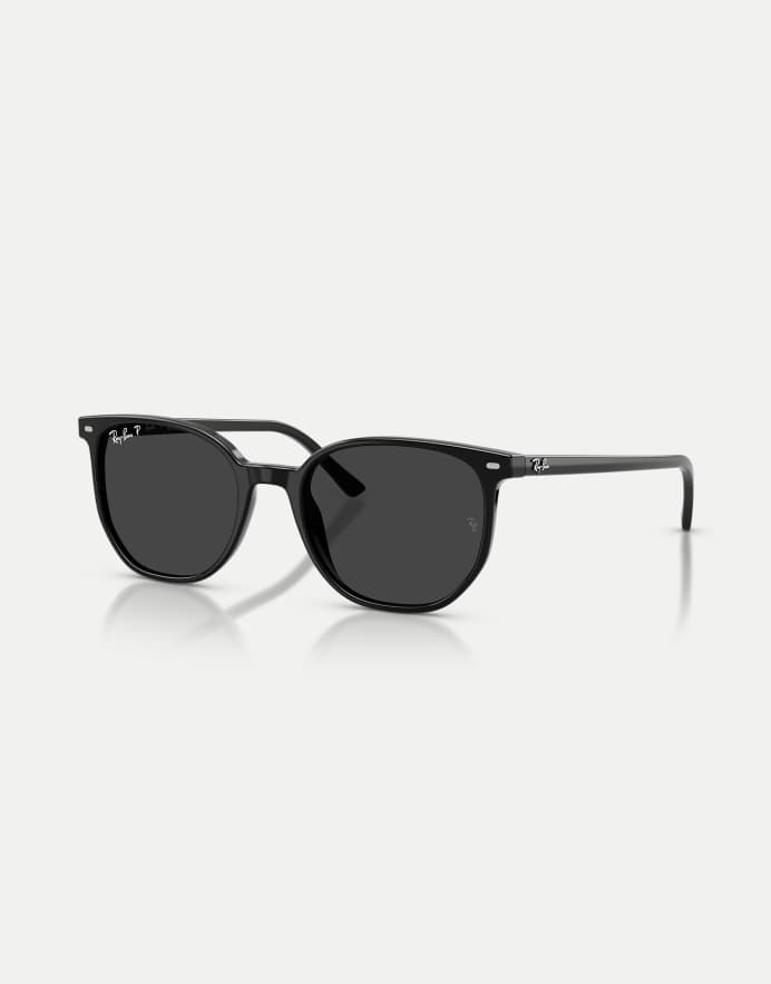 Ray-Ban Elliot - Gafas de sol negras cuadradas polarizadas con lentes negras