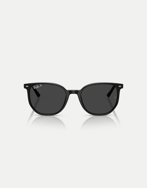 Ray-Ban - Elliot - Occhiali da sole polarizzati squadrati neri con lenti nere, 2 di 3