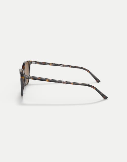 Ray-Ban Elliot square polarised sunglasses with brown lens in havana brown grey, 4 of 4