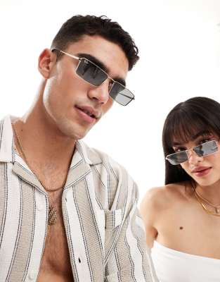 Ray-Ban emy square metal sunglasses in black/gold