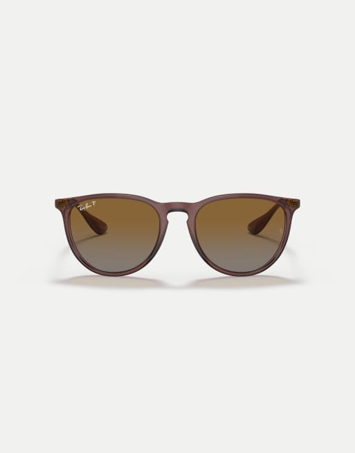 Ray-Ban - Erika Classic Phantos - Occhiali da sole marrone scuro trasparente con lenti marroni polarizzate, 2 di 3