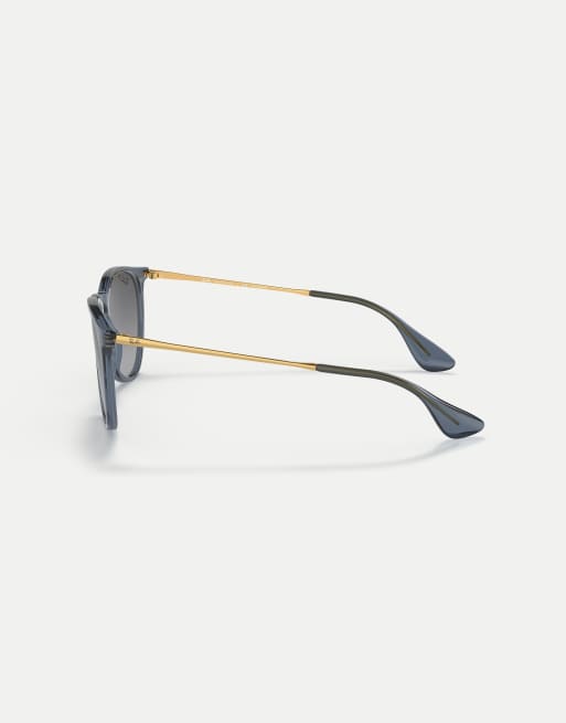 Ray-Ban – Erika Classic – Phantos – Polarisierte Sonnenbrille in transparentem Blau mit grauen Gläsern, 3 von 3