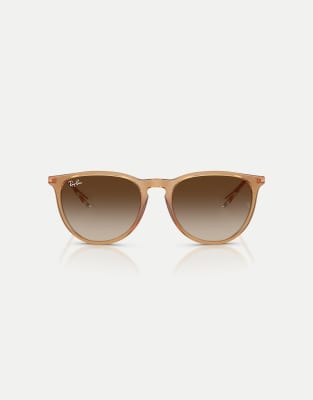 Ray-Ban - Erika Classic Phantos - Sonnenbrille in Gummi-Beige mit braunen Gläsern-Neutral