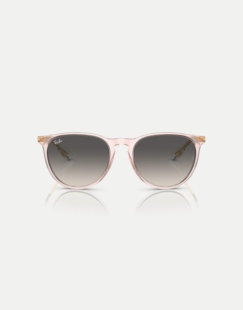 Ray-Ban Erika classic phantos sunglasses with grey lens in transparent pink - view 1