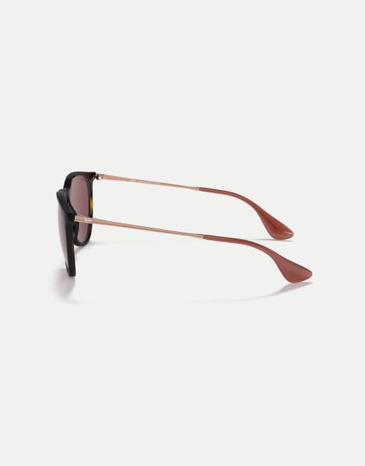 Ray-Ban - Erika - Lunettes de soleil monture pantos à verres violets - Havane, 3 de 3