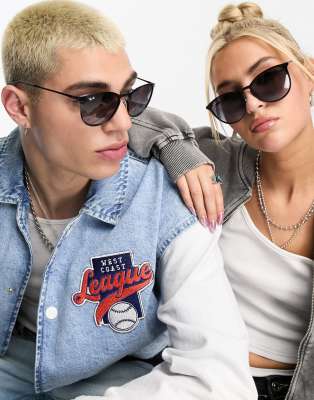 Ray-Ban - Erika - Lunettes de soleil rondes en métal - Noir