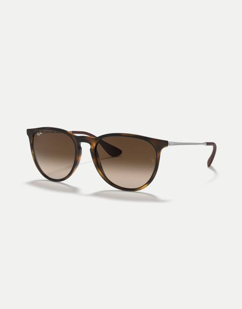 Ray-Ban - Erika - Occhiali da sole phantos classici color marrone scuro tartarugato con lenti marroni - view 1