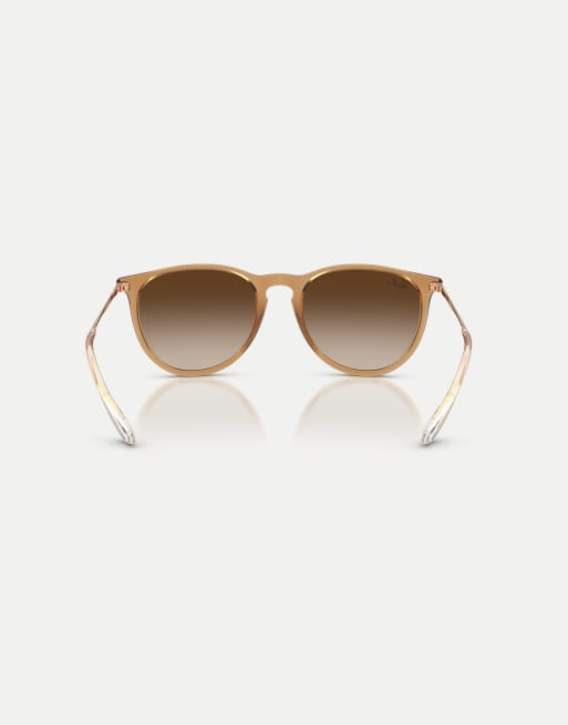 Ray-Ban - Erika Phantos - Occhiali da sole classici in gomma beige con lenti marroni, 3 di 3