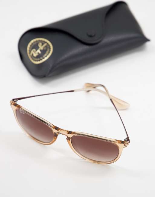 Ray-Ban - Erika - Ronde dameszonnebril met keyhole in bruin 0RB4171, 3 van 4