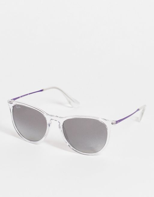 Ray-Ban - Erika - Ronde dameszonnebril met keyhole in doorzichtig 0RB4172