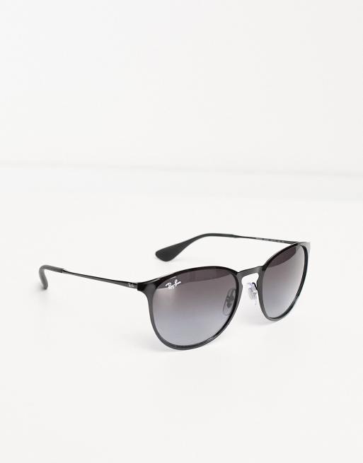 Ray-Ban - Erika - Ronde metalen zonnebril in zwart, 2 van 4
