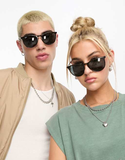 Ray-Ban – Erika – Spräckliga, runda solglasögon med metalldetaljer, 3 av 4