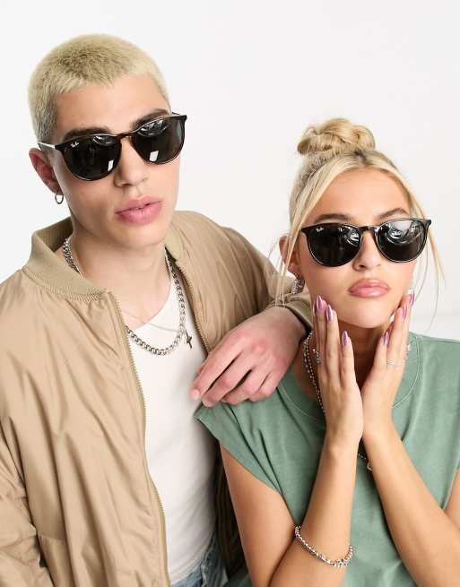 Ray-Ban – Erika – Szylkretowe okrągłe okulary przeciwsłoneczne z metalu