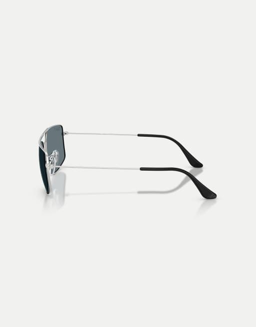 Ray-Ban - Explorer III - Gafas de sol plateadas cuadradas con lentes azules polarizadas, 4 de 4