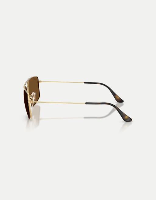 Ray-Ban Explorer iii square polarised sunglasses with brown lens in arista gold, 4 of 4
