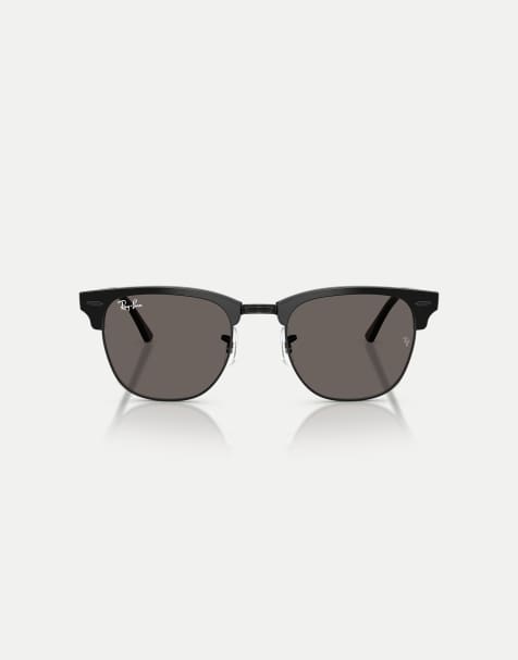 Ray-Ban gafas de sol Clubmaster con lente gris en negro sobre negro - view 1