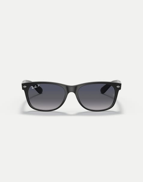 Ray-Ban gafas de sol cuadradas clásicas New Wayfarer polarizadas con lentes azules en negro - view 1