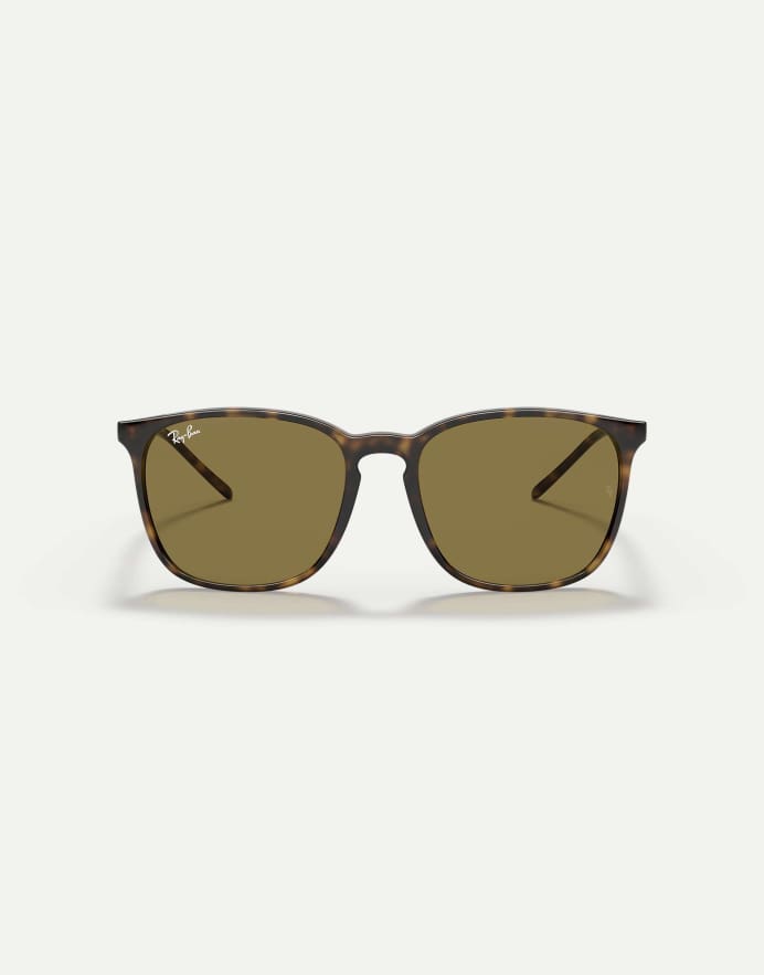 Ray-Ban gafas de sol cuadradas con lentes marrones en havana claro