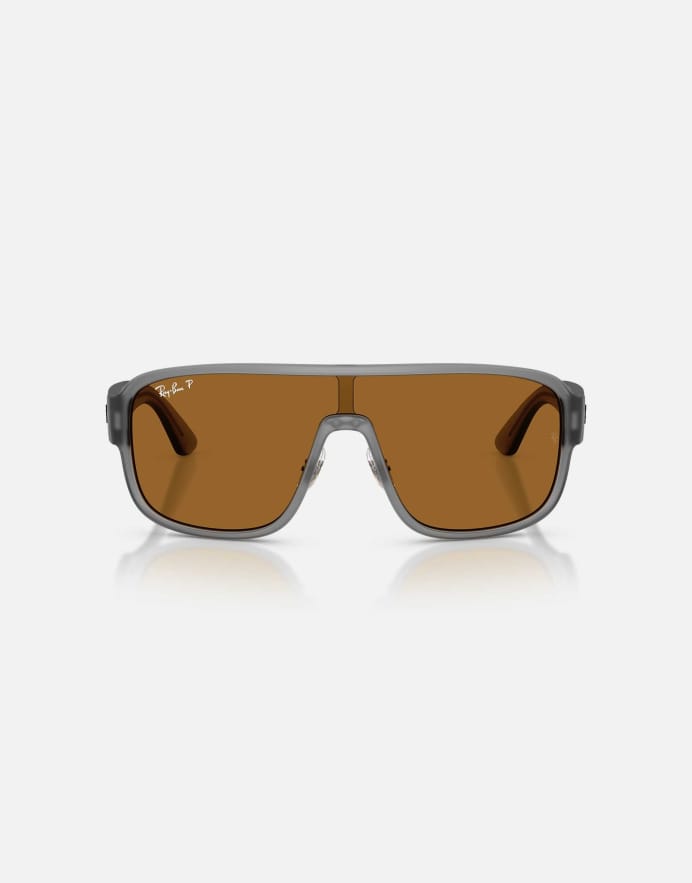Ray-Ban gafas de sol cuadradas polarizadas con lente bronce en gris