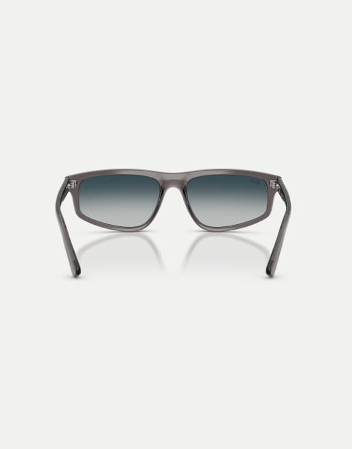 Ray-Ban - Gafas de sol gris claro ópalo irregulares con lentes grises RB2225, 3 de 4