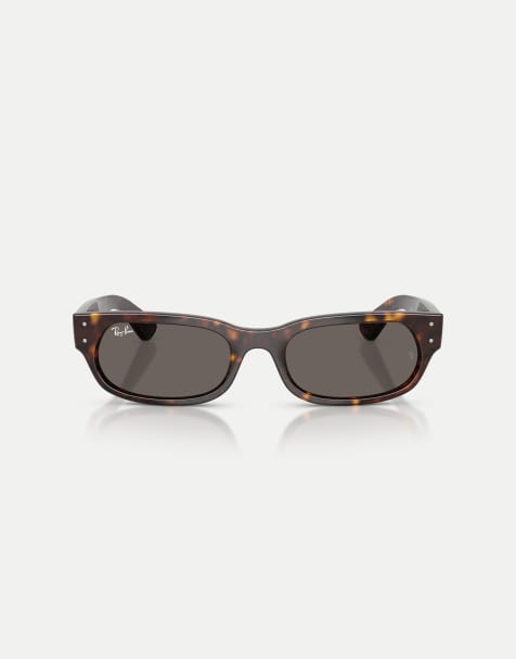 Ray-Ban gafas de sol irregulares con lentes grises en havana - view 1