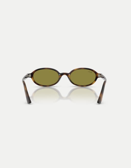Ray-Ban - Gafas de sol marrón Habana ovaladas con lentes verdes Khal, 3 de 4