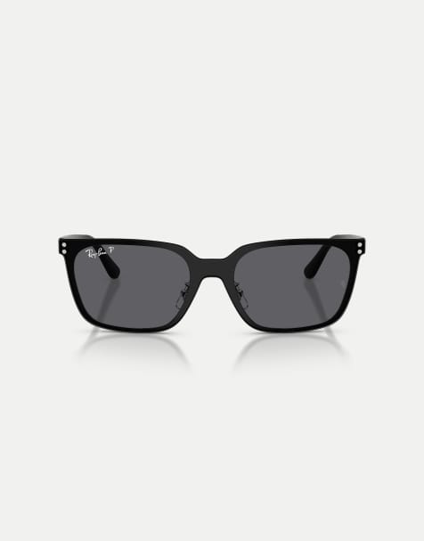 Ray-Ban - Gafas de sol plateadas cuadradas con lentes grises polarizadas RB3784D - view 1