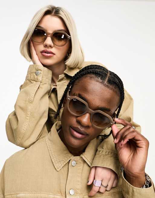 Ray-Ban - Gina Hex - Runde solbriller i gennemsigtig brun med graduerede glas , 3 af 4