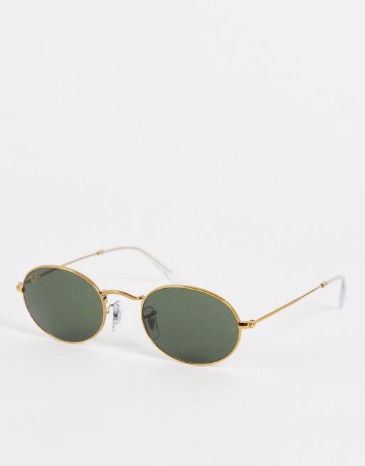 Ray-Ban – Guldfärgade ovala solglasögon 