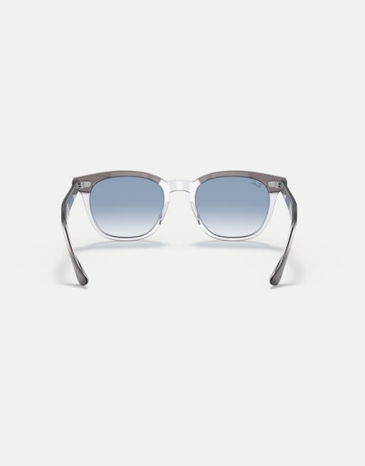 Ray-Ban - Hawkeye - Occhiali da sole squadrati color grigio su trasparente con lenti blu, 2 di 4