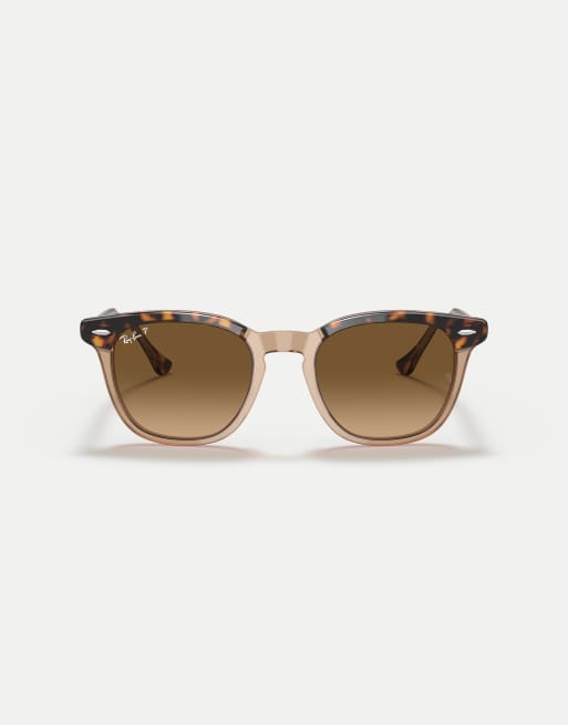 Ray-Ban - Hawkeye - Occhiali da sole squadrati marrone trasparente Havana con lenti marroni polarizzate