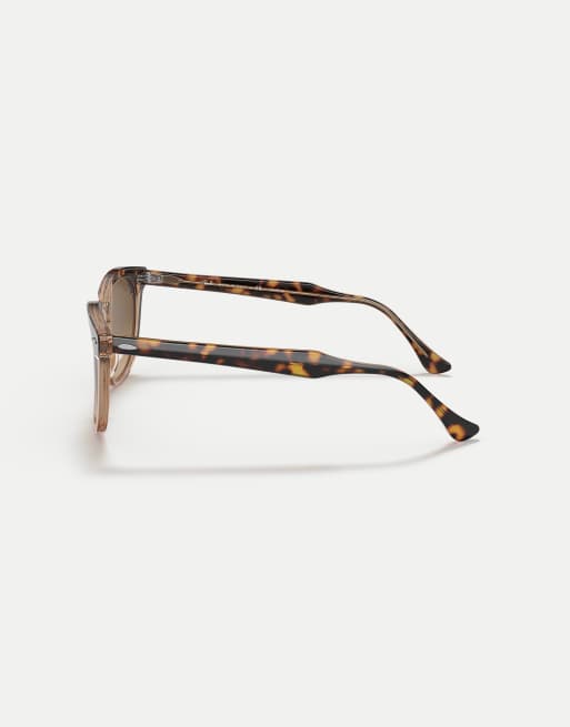 Ray-Ban - Hawkeye - Occhiali da sole squadrati marrone trasparente Havana con lenti marroni polarizzate, 2 di 3