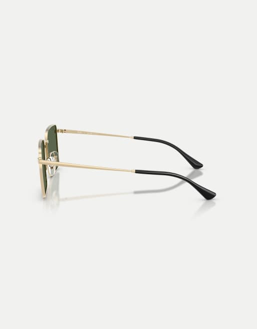 Ray-Ban - Idan - Lunettes de soleil carrées à verres polarisés verts - Doré pâle, 4 de 4