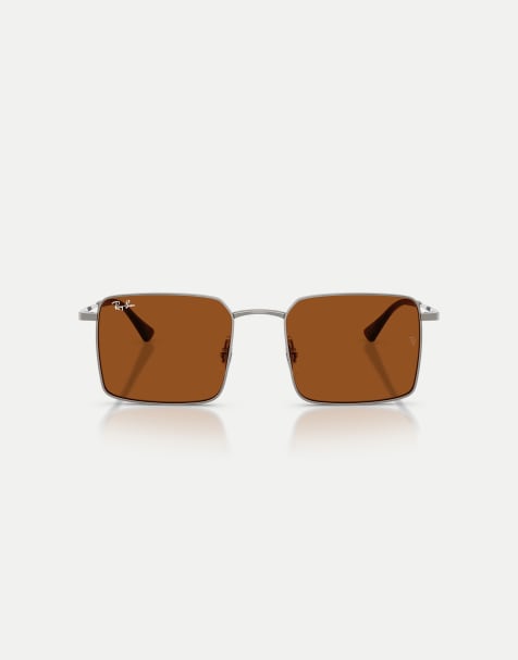 Ray-Ban Idan  square sunglasses with brown lens in gunmetal - view 1