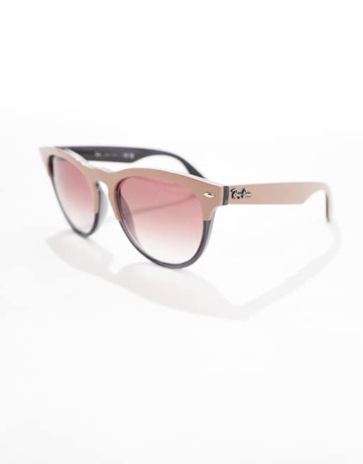 Ray Ban Iris Festival Wayfarer zonnebril in beige en grijs
