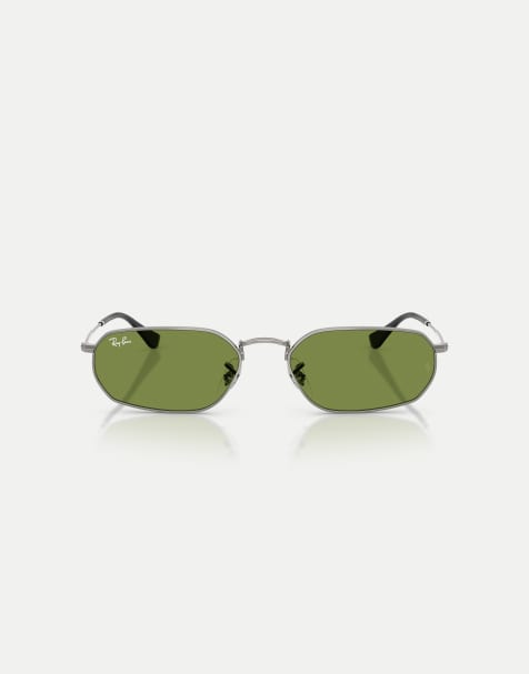 Ray-Ban - Irregular - Occhiali da sole grigio canna di fucile con lenti verdi - view 1