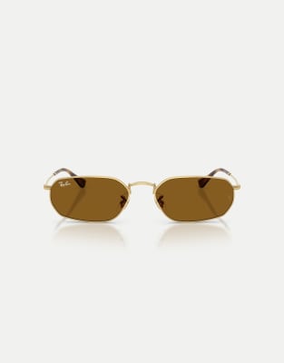 Ray-Ban - Irregular - Sonnenbrille in Arista-Gold mit braunen Gläsern-Goldfarben
