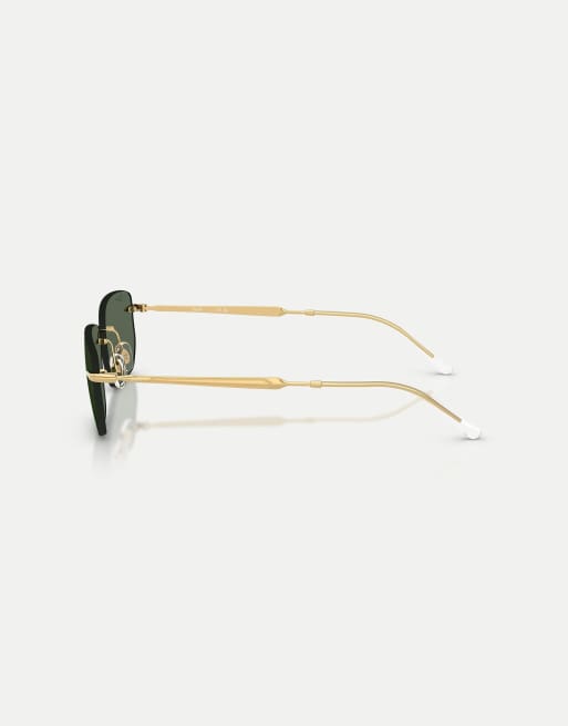 Ray-Ban – Irregular – Sonnenbrille in Arista-Gold mit grünen Gläsern, 3 von 3