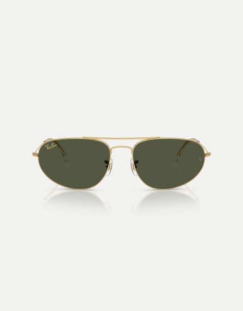 Ray-Ban – Irregular – Sonnenbrille in Legenden-Gold mit grünen Gläsern - view 1