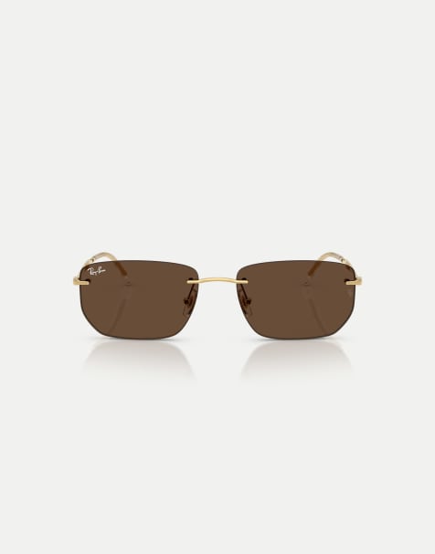 Ray-Ban Irregular sunglasses with brown lens in arista gold - view 1