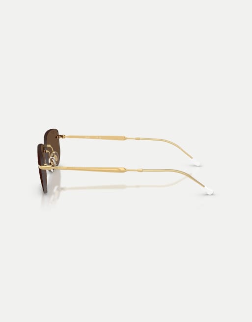 Ray-Ban Irregular sunglasses with brown lens in arista gold, 3 of 3