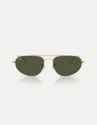 Ray-Ban Irregular sunglasses with green lens in legend gold - view 1