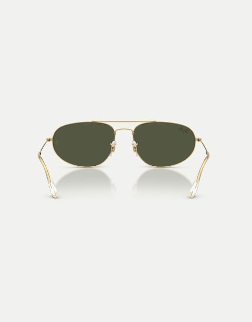 Ray-Ban Irregular sunglasses with green lens in legend gold, 2 of 3